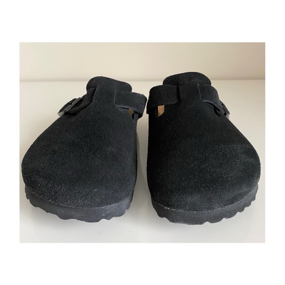 Birkenstock Boston Soft Footbed Suede Leather in Black Sz 38 US 7 - 7.5 - Picture 5 of 8